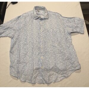Peter Millar Button Down Shirt Men XL‎ Golf Cotton Spandex All Over Print